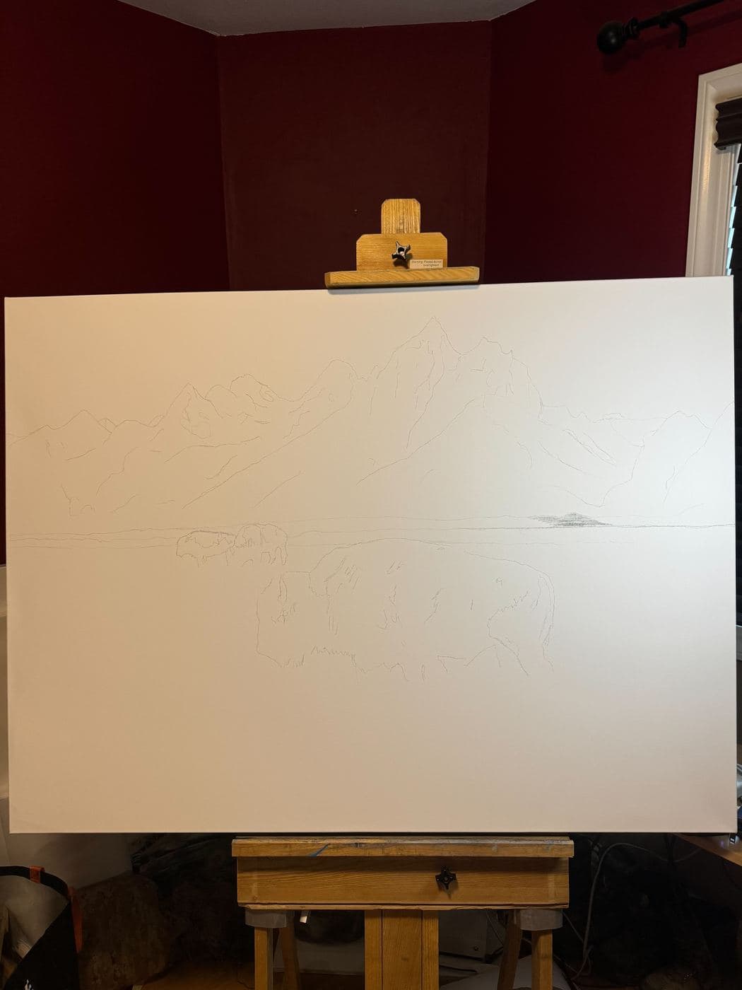 The Lonely Traveler drawing process stage 1