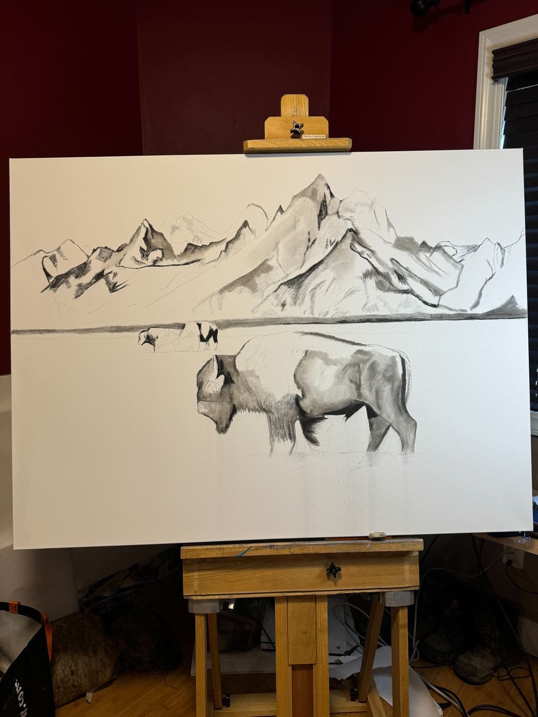 The Lonely Traveler drawing process stage 3